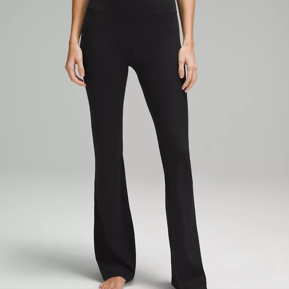 LULULEMON Black Slight Flare Yoga Pants, Nulu Material, Size 20, EUC